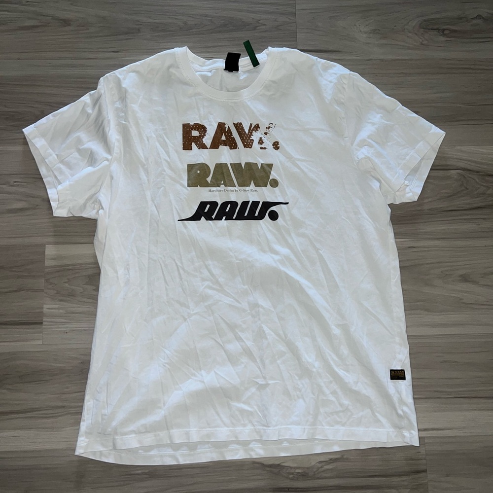 G-Star White Short Sleeve Graphic Tee